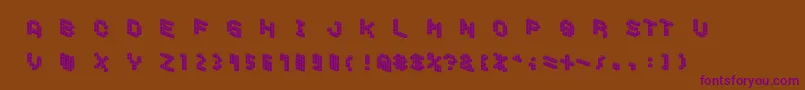 DemoncubicblockfontTile Font – Purple Fonts on Brown Background