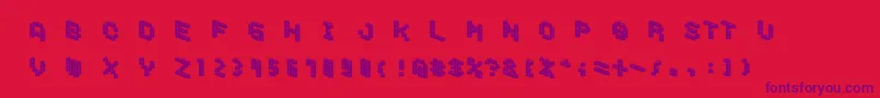 DemoncubicblockfontTile Font – Purple Fonts on Red Background