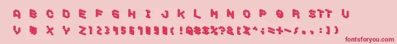 DemoncubicblockfontTile Font – Red Fonts on Pink Background