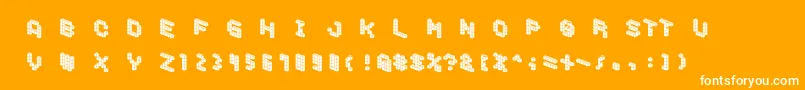DemoncubicblockfontTile Font – White Fonts on Orange Background