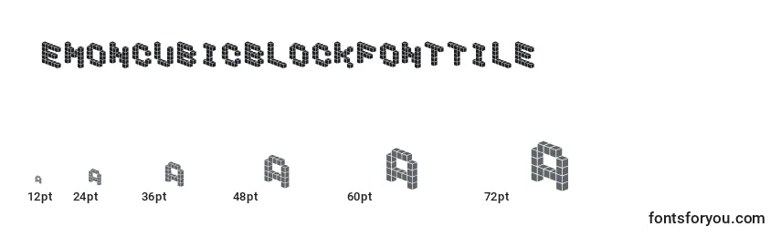 Tamanhos de fonte DemoncubicblockfontTile