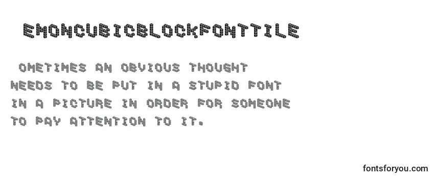 DemoncubicblockfontTile -fontin tarkastelu