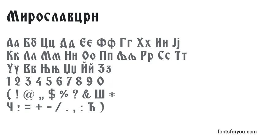 Czcionka Miroslavcrn – alfabet, cyfry, specjalne znaki
