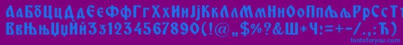 Miroslavcrn Font – Blue Fonts on Purple Background