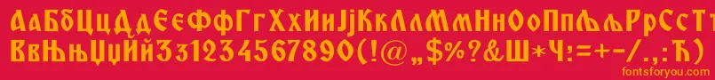 Miroslavcrn Font – Orange Fonts on Red Background