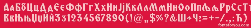 Miroslavcrn Font – Pink Fonts on Red Background