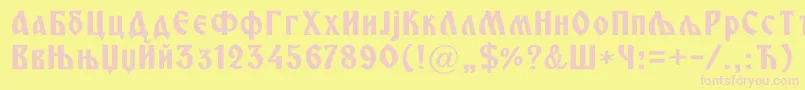 Miroslavcrn Font – Pink Fonts on Yellow Background