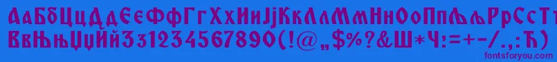 Miroslavcrn Font – Purple Fonts on Blue Background