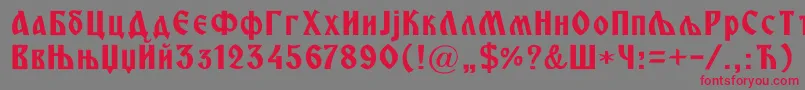 Miroslavcrn-Schriftart – Rote Schriften auf grauem Hintergrund
