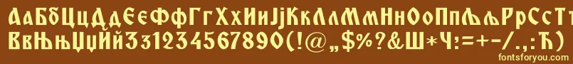 Miroslavcrn Font – Yellow Fonts on Brown Background