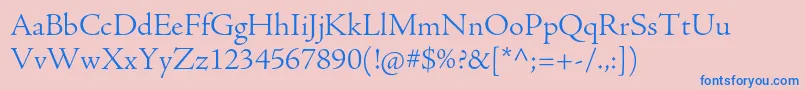 AjensonproLtsubh Font – Blue Fonts on Pink Background