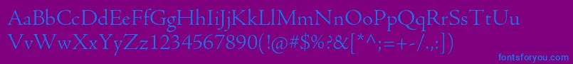 AjensonproLtsubh Font – Blue Fonts on Purple Background