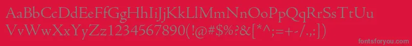 AjensonproLtsubh-fontti – harmaat kirjasimet punaisella taustalla