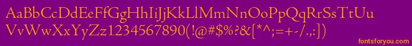 AjensonproLtsubh Font – Orange Fonts on Purple Background