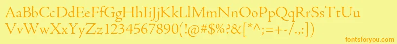 AjensonproLtsubh Font – Orange Fonts on Yellow Background