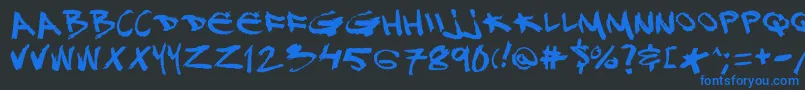 Dj Font – Blue Fonts on Black Background