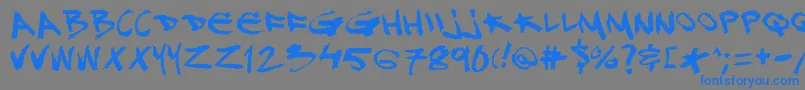 フォントDj – 灰色の背景に青い文字