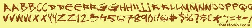 Dj Font – Brown Fonts on Yellow Background