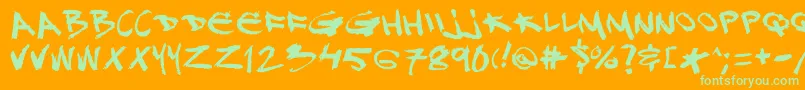 Dj Font – Green Fonts on Orange Background