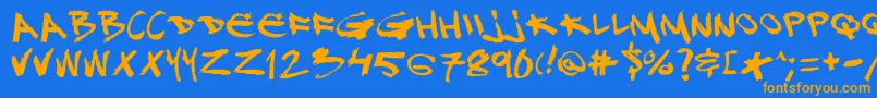 Шрифт Dj – оранжевые шрифты на синем фоне