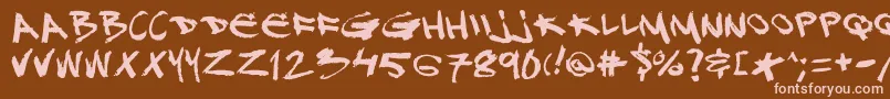 Dj Font – Pink Fonts on Brown Background