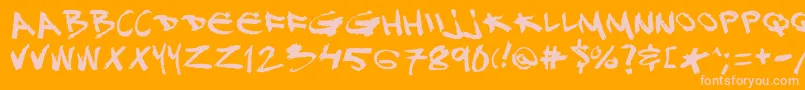 Dj Font – Pink Fonts on Orange Background