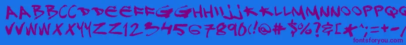 Dj Font – Purple Fonts on Blue Background