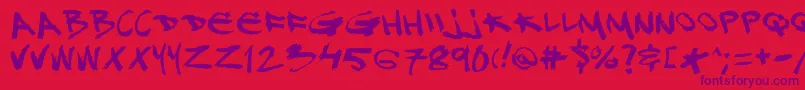 Dj Font – Purple Fonts on Red Background
