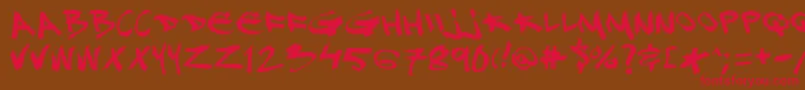 Dj Font – Red Fonts on Brown Background