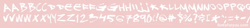 Dj-Schriftart – Weiße Schriften auf rosa Hintergrund