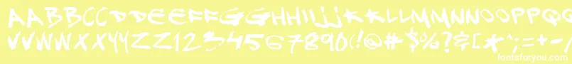 Dj Font – White Fonts on Yellow Background