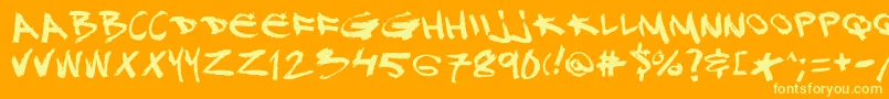 Шрифт Dj – жёлтые шрифты на оранжевом фоне