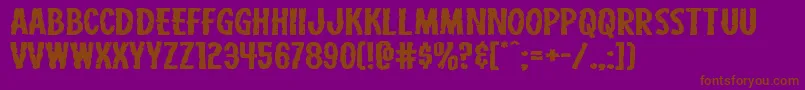 フォントCarnivalcorpsextraexpand – 紫色の背景に茶色のフォント