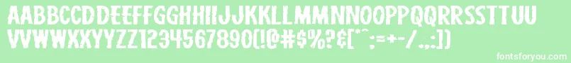 Carnivalcorpsextraexpand-fontti – valkoiset fontit vihreällä taustalla