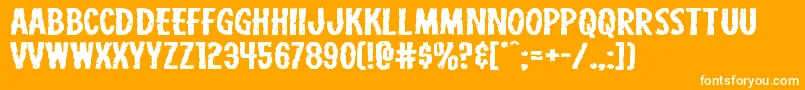 Carnivalcorpsextraexpand-fontti – valkoiset fontit oranssilla taustalla