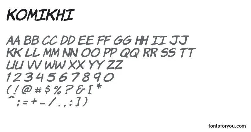 Шрифт Komikhi – алфавит, цифры, специальные символы