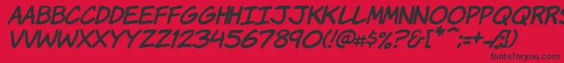 Komikhi Font – Black Fonts on Red Background