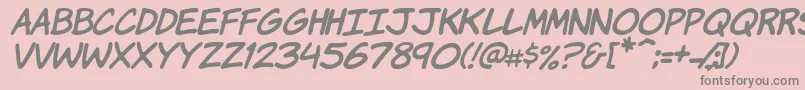 Komikhi Font – Gray Fonts on Pink Background