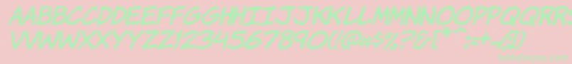 Komikhi Font – Green Fonts on Pink Background