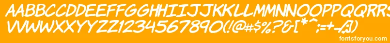 Komikhi Font – White Fonts on Orange Background