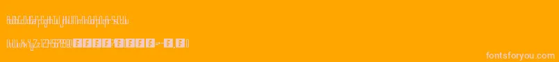 Подробнее о шрифте BravadoBlockThin Шрифт BravadoBlockThin – розовые шрифты на оранжевом фоне