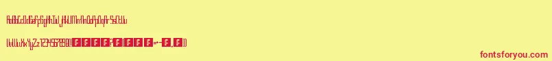 フォントBravadoBlockThin – 赤い文字の黄色い背景