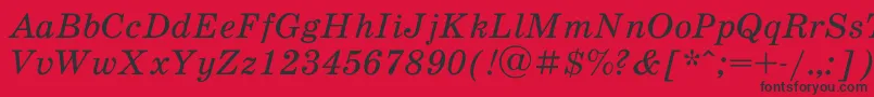 SchoolbookacItalic Font – Black Fonts on Red Background