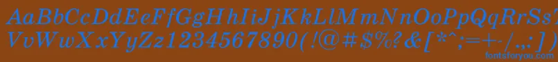 SchoolbookacItalic Font – Blue Fonts on Brown Background