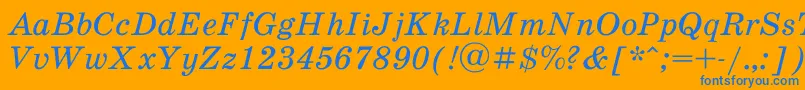 SchoolbookacItalic Font – Blue Fonts on Orange Background