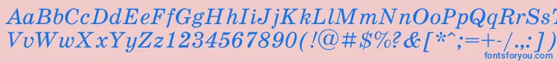 SchoolbookacItalic Font – Blue Fonts on Pink Background