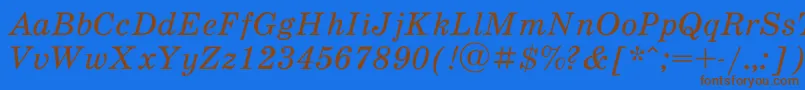 SchoolbookacItalic Font – Brown Fonts on Blue Background