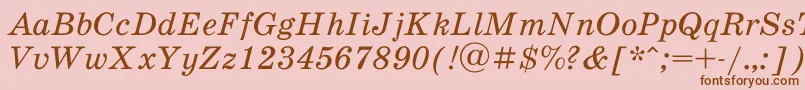 SchoolbookacItalic Font – Brown Fonts on Pink Background