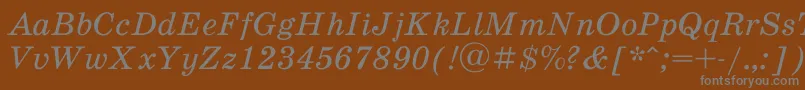 Czcionka SchoolbookacItalic – szare czcionki na brązowym tle