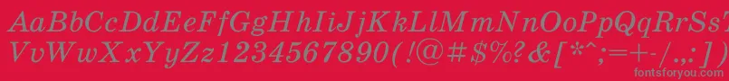 SchoolbookacItalic Font – Gray Fonts on Red Background